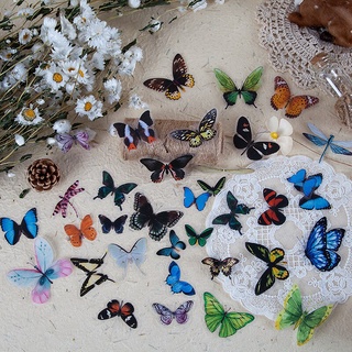 Midoo 40pcs Mariposa Decoración Pegatinas Para Scrapbooking Diario Plantas De Juguete Deco Álbum DIY Papelería