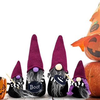 color_4pcs muñeca de halloween sin cara gnome familia con escoba decoración de vacaciones regalos (8)