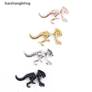 babl 2 piezas/par/pendiente 3d scary monster alien/pendiente de color negro/dinosaurio punk/pendiente bling
