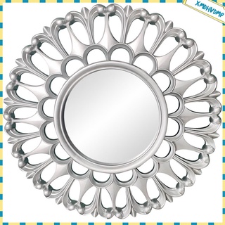 espejo colgante de pared plateado marco decorativo círculo espejos para decoración de vanidad