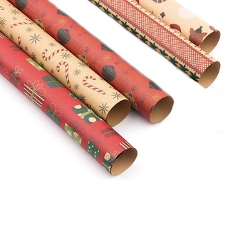 RELCHEERR DIY Christmas Decoration Handmade Craft Recyclable Wrapping Paper Box Packing Festival Supplies Gift Wrapping Santa Snowman Kraft Paper (4)