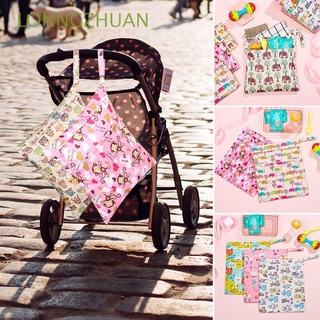 LONNGZHUAN 30x36cm Double Zipper Waterproof For Baby Diaper Bag Outing Nappy Bag Wet Bag Baby Care Printed