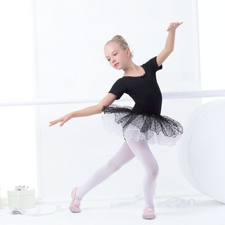 manga corta punto punto ballet tutu lindo niños ballet rendimiento vestido (2)