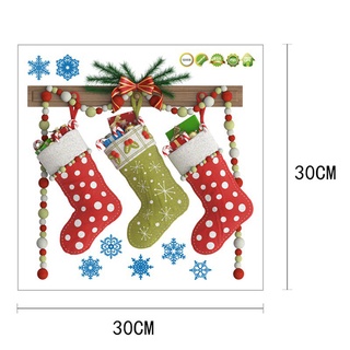[Bcf] calcomanías colgantes de navidad para ventana de pared/decoración de navidad/casa/tienda (4)