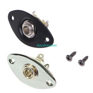 DAY For Electronic Guitar Guitar Accessories Output Cat Eye Oval Jack Plate Chrome
