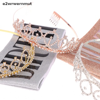 *e2wrwernmut* Crystal Crown Tiara Birthday Shoulder strap Anniversary Happy 18 21 30 40 Party hot sell (7)
