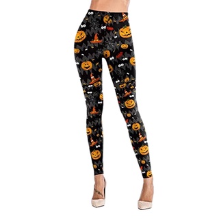 pantalones de fitness para mujer, estampado de halloween suave sin cinturón, pantalones flacos, cintura alta, elástico de secado rápido (7)