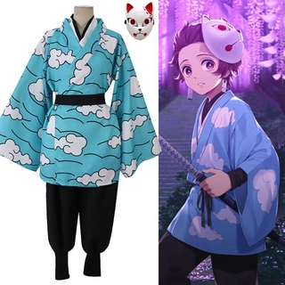 japón anime demon slayer uniforme urokodaki sakonji cosplay conjunto de disfraces haori abrigo halloween fiesta rendimiento kimetsu no yaiba (4)