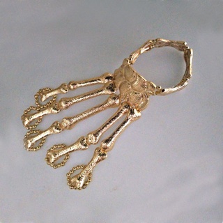 inb halloween cadena de mano de metal talon esqueleto dedo pulsera mujeres niñas cráneo pulsera joyería regalos (8)