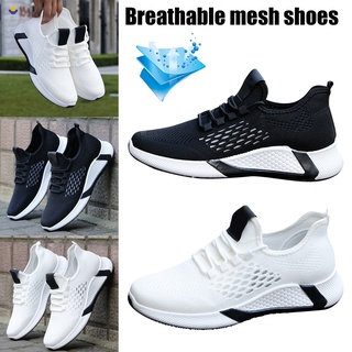 Sports Shoes Men's Breathable Casual Mesh Shoes Comfortable Lace-Up Non-Slip Low-Top Running Summer Shoes