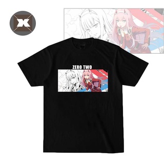 Darling In The Franxx-camiseta De Manga corta De dos camiseta unisex Casual De gran tamaño Anime (1)