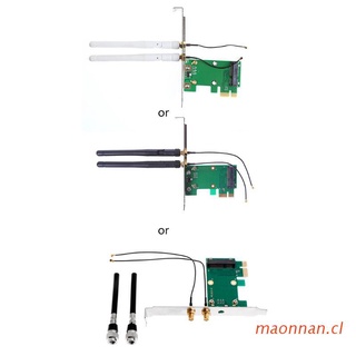 maonn Tarjeta De Red Wifi Inalámbrica Mini PCI-E A 1X Adaptador De Escritorio + 2 Antenas