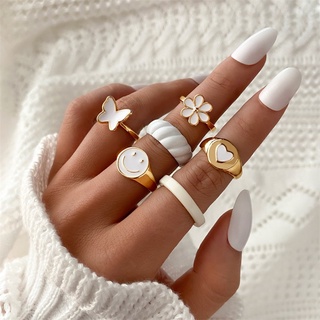 6 Pcs/Set Butterfly Rings Set for Women Jewelry Gifts