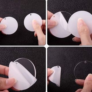 Jojo 72 piezas de acrílico transparente discos llavero en blanco colorido borla colgante llavero para manualidades (9)