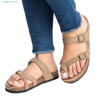 SA Women Summer Beach Clip Toe Buckle Strap Slide Sandals Shoes Flat Flip-Flops