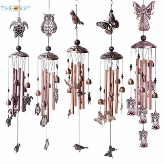 El mejor❀ 19Tipos Animal timbre de viento hierro arte campana de viento tubos impermeables al aire libre colgante colgante adorno de Metal artesanías para