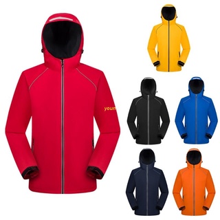 Youn Unisex invierno impermeable chaqueta cálida forro polar tiras reflectantes sudadera abrigo