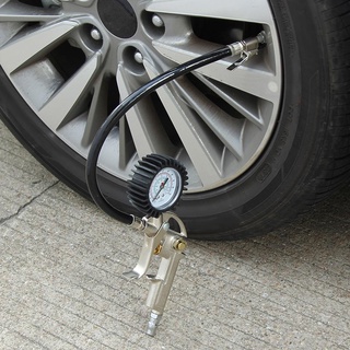 elitecycling lock on chuck flexible manguera inflador de neumáticos con pistola de manómetro de aire