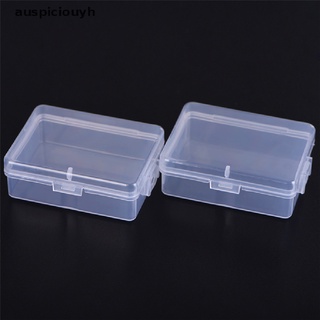 (auspiciouyh) 2pcs pequeña caja de almacenamiento de plástico transparente transparente cuadrado transparente multiuso caja de exhibición en venta