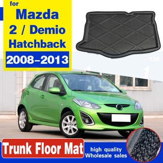 Para Mazda 2/demio Ge Hatchback 2008-2013car forro trasero de maletero maletero bandeja de carga de piso alfombra Protector de almohadilla impermeable