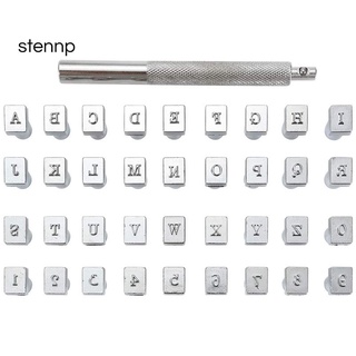 Juego de 36 sellos de Metal para letras y números, herramientas de perforación de cuero estampado de 26 alfabetos