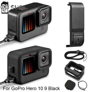Flip Batería Lateral Cubierta Para GoPro Hero 10 9 Negro Extraíble De La Puerta Tapa De Carga Del Puerto Para Go Pro Accesorios