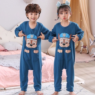 niños ropa de noche estilo coreano de manga larga pijamas de dibujos animados impreso o-cuello loungewear ligero unisex para niños y niñas de algodón ropa de sueño