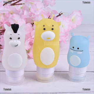 <yuwan> de dibujos animados animal lindo silicona portátil cosméticos champú contenedor botellas de viaje