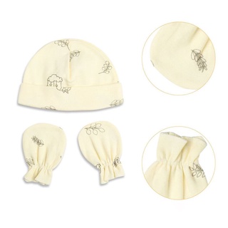 Inn 1 conjunto de guantes Unisex para bebé/niñas/gorra de algodón suave antiarañazos/accesorios para fotos recién nacidos (7)