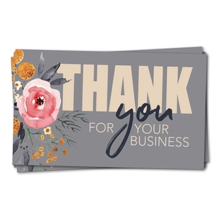 floro 30pcs regalo gracias por su pedido paquete insertos apreciar tarjetas hechas a mano con amor para pequeñas empresas etiquetas de felicitación 3.5x2.1inch tiendas en línea patrón de flores (9)
