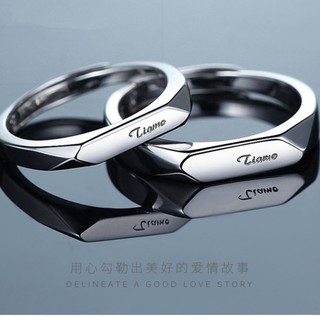 S925 anillo de plata para pareja, anillos para mujer, anillo ajustable para mujer, anillo de plata para hombres, capilla, regalo de aniversario de boda
