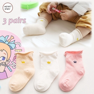 3 pares de calcetines de corona calcetines de bebé de algodón nuevos calcetines de bebé Songkou medias medias