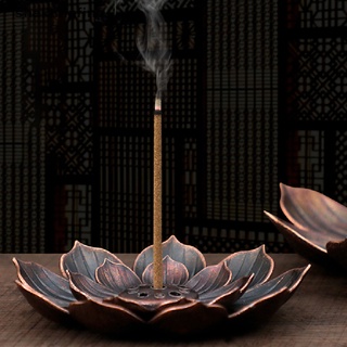 Shbr - quemador de incienso de aleación, soporte para placa quemador de budismo, bobina de Lotus, Martijn