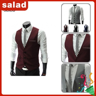 [SA] Traje de textura suave chaleco Formal traje Casual chaleco juvenil ropa de trabajo