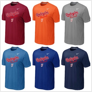 [Listo Stock] Hombres Deportes casual Manga Corta Camiseta 100 % Algodón MLB Washington Nationals-10