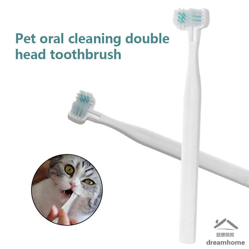 Cepillo de dientes para perros, doble cabeza, limpiador de dientes, ambientador de mascotas, cuidado Oral para perros, gatos