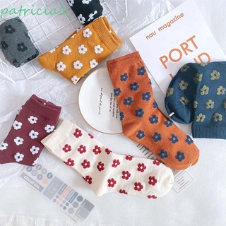 Patricia1 calcetines/calcetines estilo universitario de algodón/invierno/otoño/estilo medio/calcetines multicolores para mujer