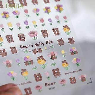TASHA Ultra-thin Nail Art Stickers Cartoon Manicure Accessories DIY Nail Art Decoration Japanese-style Tulip Rabbit Lovely Adhesive Small Bear Applique (1)