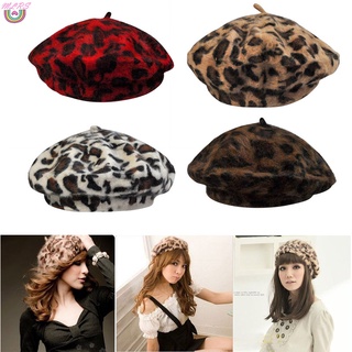Ms sombrero de boina de invierno para mujer/gorra de leopardo/gorra de Bannie cálida para exteriores
