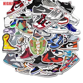 NIGNJI 50Pcs Jordan Sneaker Tide Shoes Sticker Waterproof For Laptop Skateboard Luggage Decal (1)