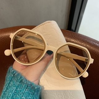 Gafas de sol de moda nueva versión femenina de la moda Retro pequeño marco marrón gafas de sol pequeña cara INS viento