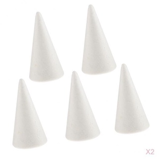 Cozylife 10pcs 10 cm en forma de cono modelado de poliestireno adornos de espuma de poliestireno DIY manualidades