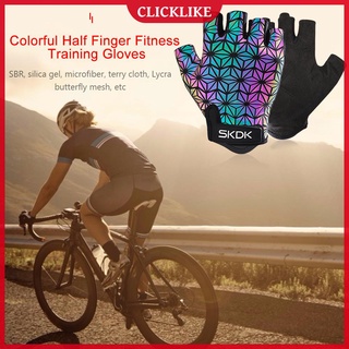 (clicklike) guantes de ciclismo de medio dedo bicicleta entrenamiento fitness antideslizante guantes deportivos