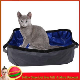 portátil de viaje al aire libre plegable para gatos, caja de arena para cachorro, gatito