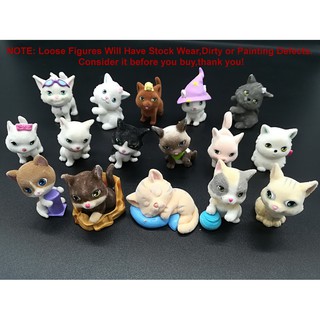 Lote de 16pcs MEG Kitty en mi bolsillo flocado gato Mini mascotas animales sueltas figuras colección juguetes niños