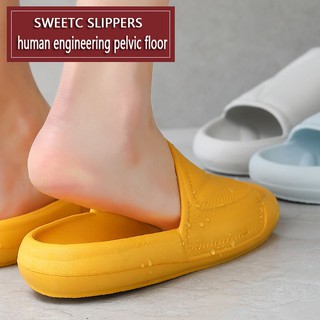 Sweetc casa zapatillas de las mujeres de la casa interior zapatillas de fondo grueso zapatillas pareja antideslizante baño suave inferior zapatillas de los hombres zapatillas