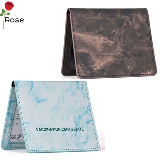 Rose nuevo titular de la tarjeta húmedo pasaporte cubierta de cuero PU proteger sucio Marbling certificado de inmunización titular de la tarjeta