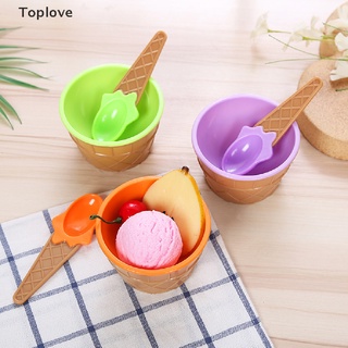 [toplove] bebé tazón de alimentación de plástico helado cuenco de los niños vajilla de color caramelo tazón. (1)