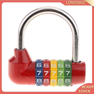 [Lovoski2] candado combinación de 5 dígitos de aleación de Zinc código contraseña bloqueo de viaje plata