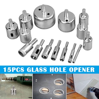 15pcs Marble Glass Ceramics Multifunctional Hole Drill Bit Set Drilling Tools 6-50mm